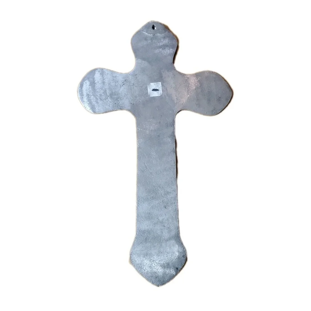 Metal Wall Hanging Cross Crucifix Religious Ornate 17.5 in‎